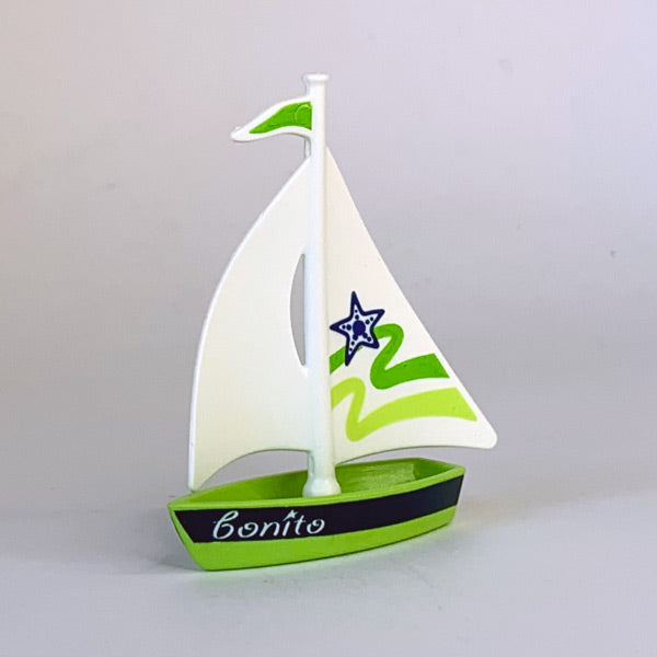 Barco de Juguete Verde Vela Blanca Playmobil