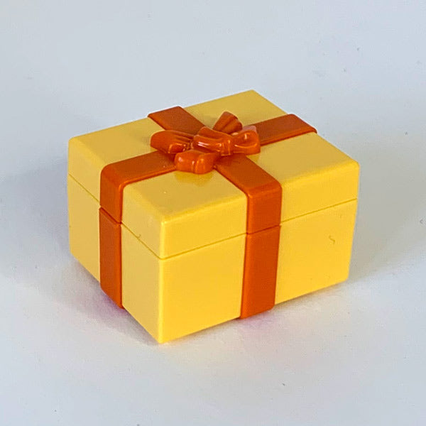 Caja Plástico Regalo Amarilla Lazo Naranja Playmobil