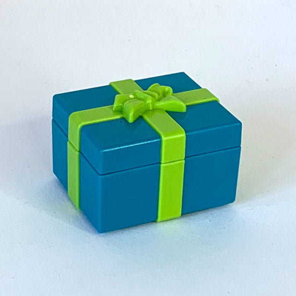 Caja Plástico Regalo Azul Lazo Verde Playmobil